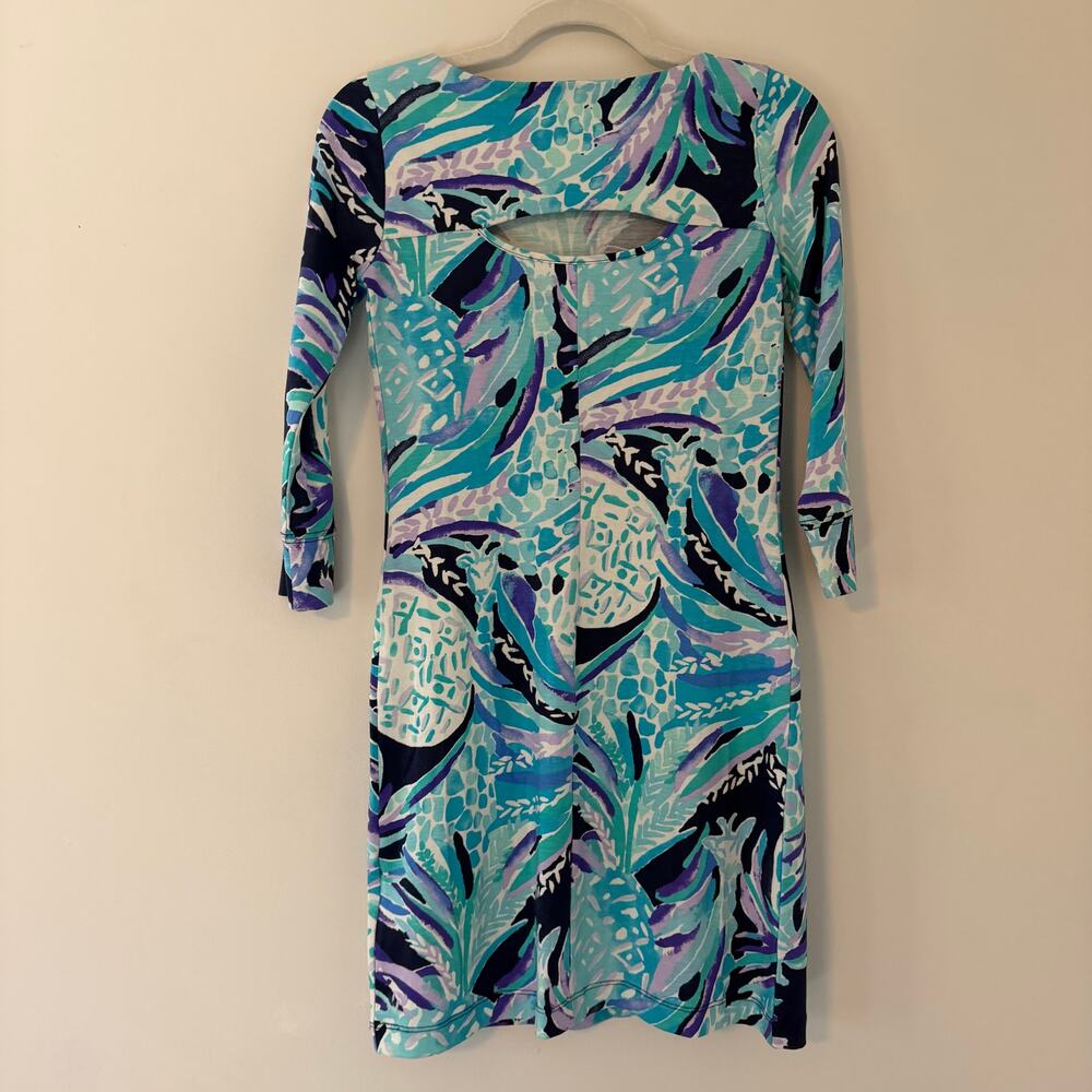 Lilly Pulitzer 100% Pima Cotton Tropical Floral Print Bodycon Dress Size XXS - Picture 10 of 10